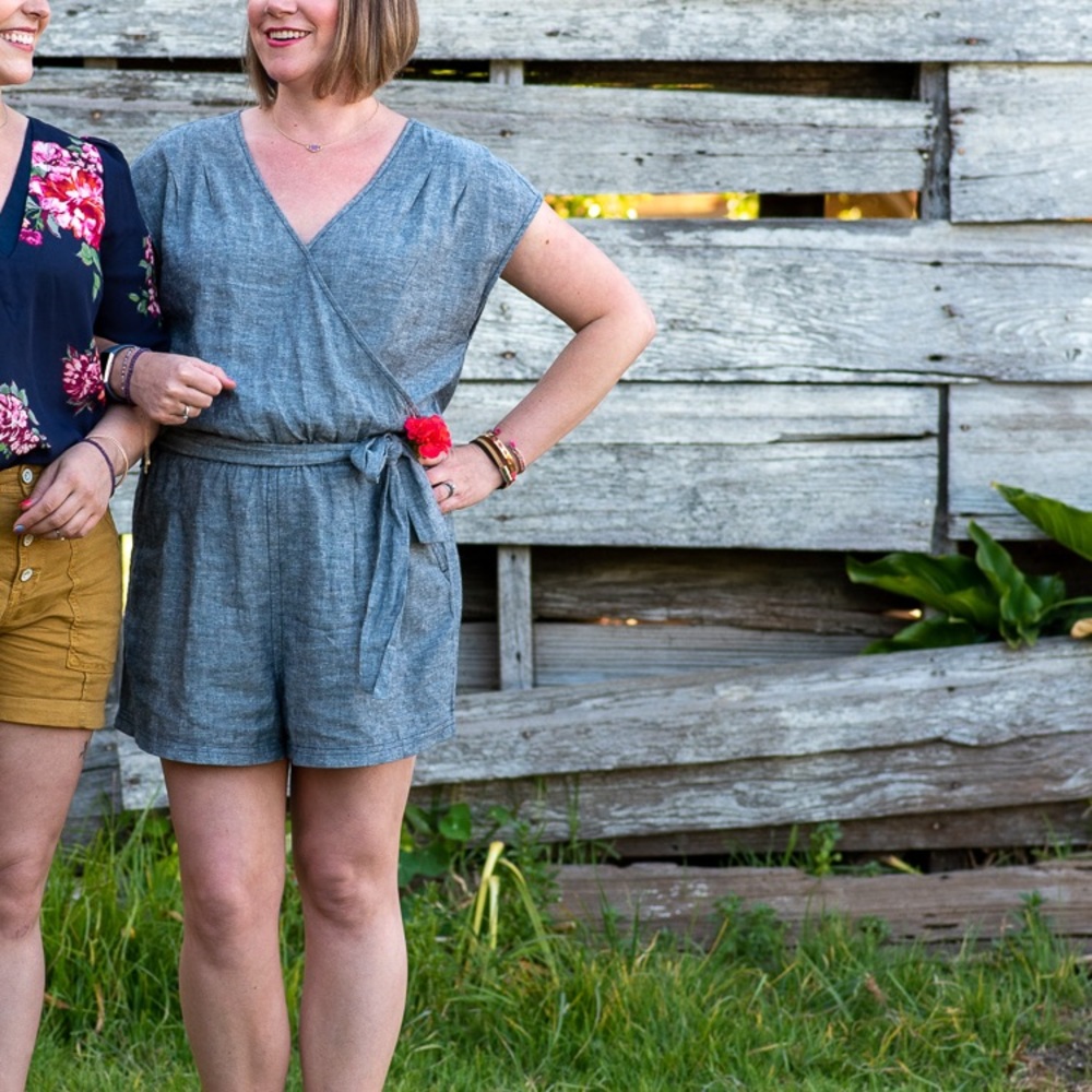 Toad & Co lightweight Denim-style romper